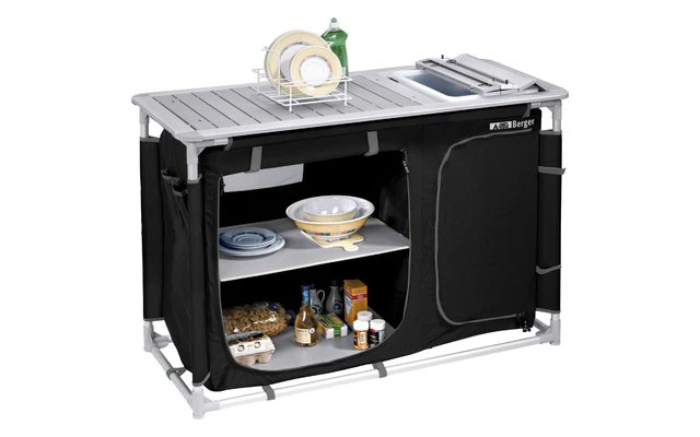Cocina De Camping Berger Con Fregadero Negro 1 Cocina De Camping Berger Con Fregadero Negro