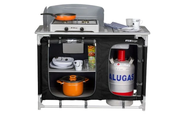 Cocina De Camping Berger Con Fregadero Negro 2 Cocina De Camping Berger Con Fregadero Negro - Imagen 2